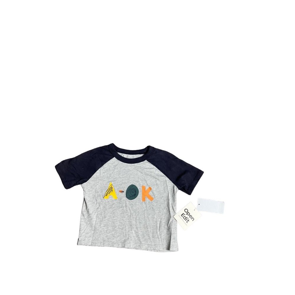 Open Edit Shirt Baby 9 Month Baseball Sleeve Short Sleeve Graphic Tee A- OK T-Sh